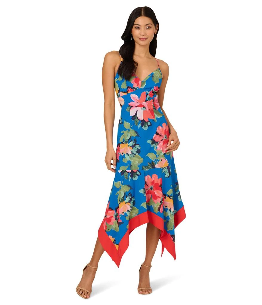 Adrianna Papell Handkerchief Floral Midi Dress Dresses Skirts