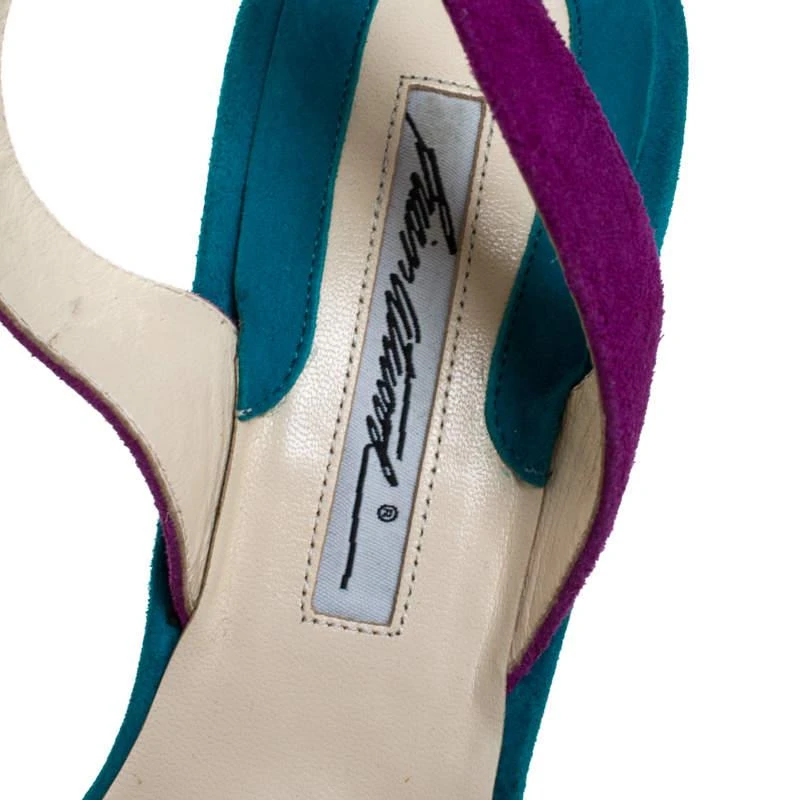 Brian Atwood Brian Atwood Multicolor Suede Peep Toe Slingback Platform Sandals Size 39.5 7