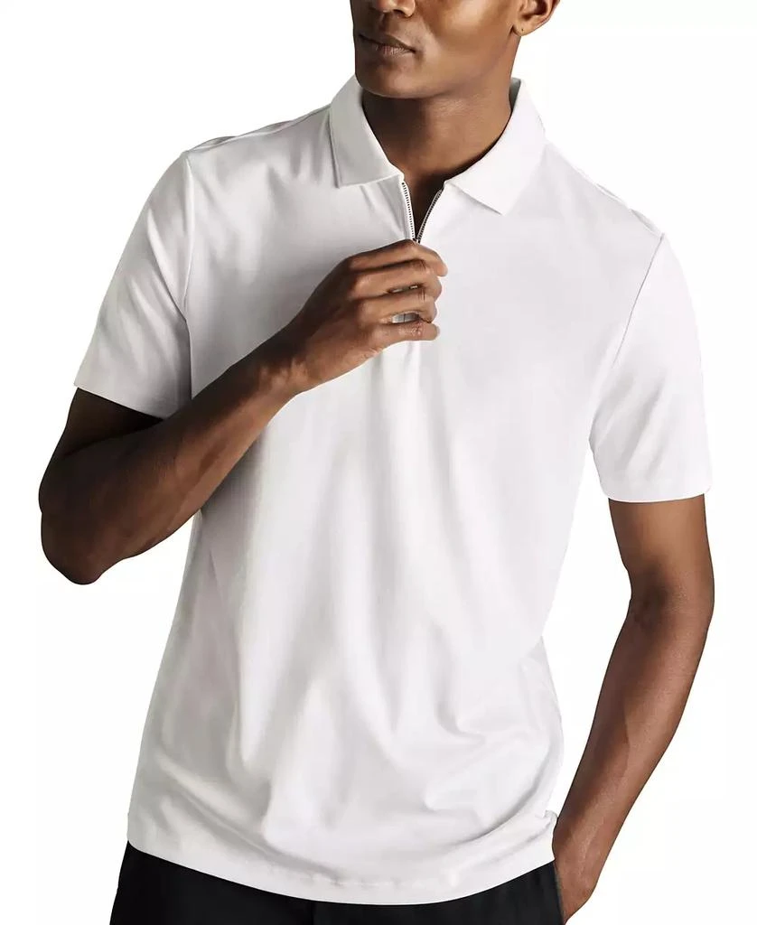 Charles Tyrwhitt Men's Mercerized Cotton Short Sleeve Zipper Polo Shirt 1