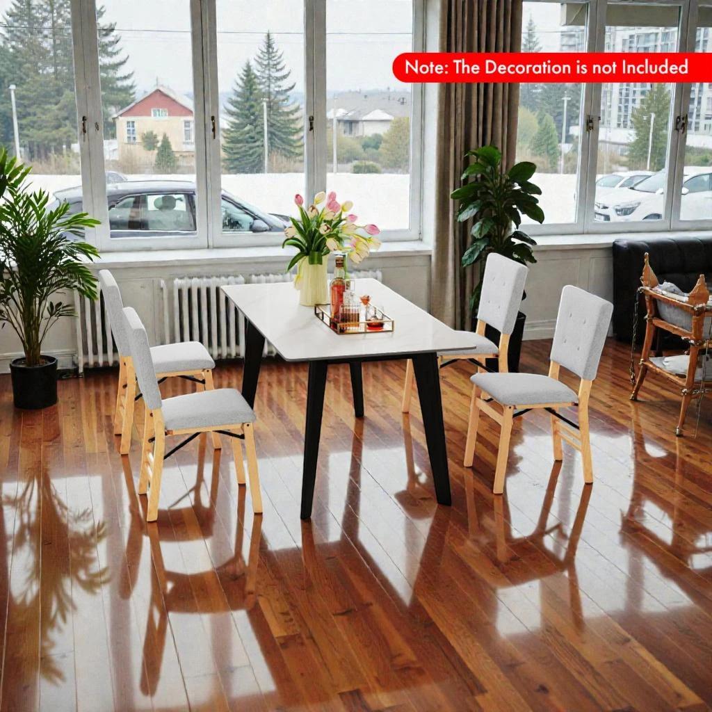 Hivvago Compact Foldable Kitchen Chairs Designed with Cushioned Seats and Tilted Back Support - Set of 4 2