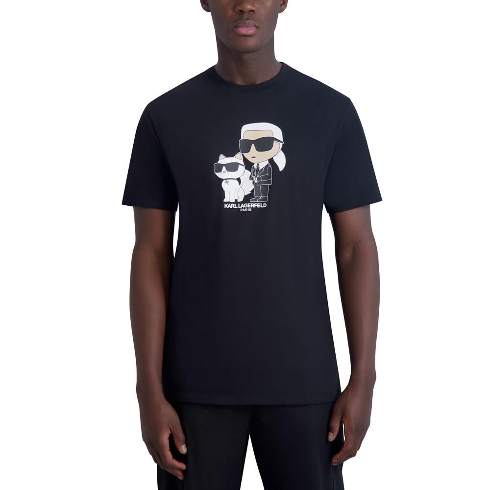 KARL LAGERFELD PARIS Men's Slim-Fit Karl & Choupette Graphic T-Shirt