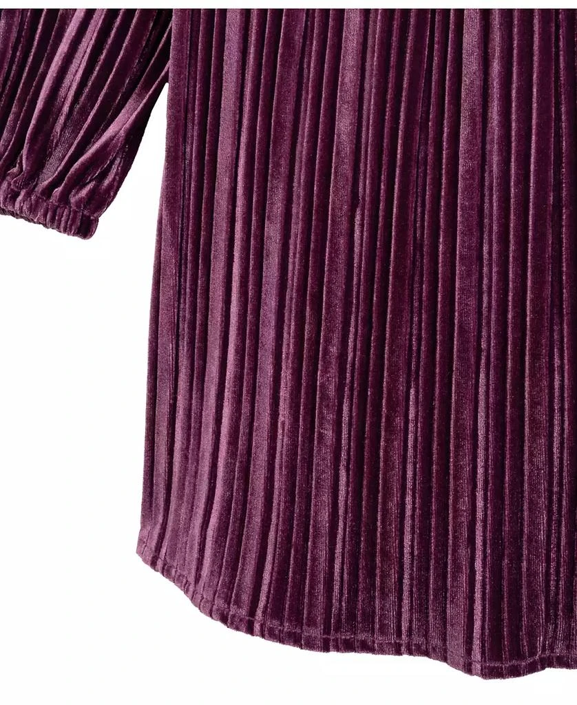 Rare Editions Big Girls Searington Road Pleated Velvet Baby Doll Dress 4