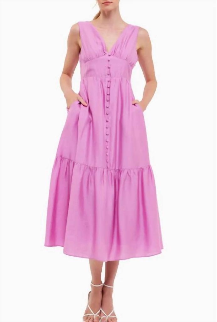 Endless Rose Endless Rose - Orchid Bow Maxi Dress