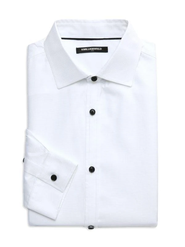 Karl Lagerfeld Paris Jacquard Spread Collar Dress Shirt 1
