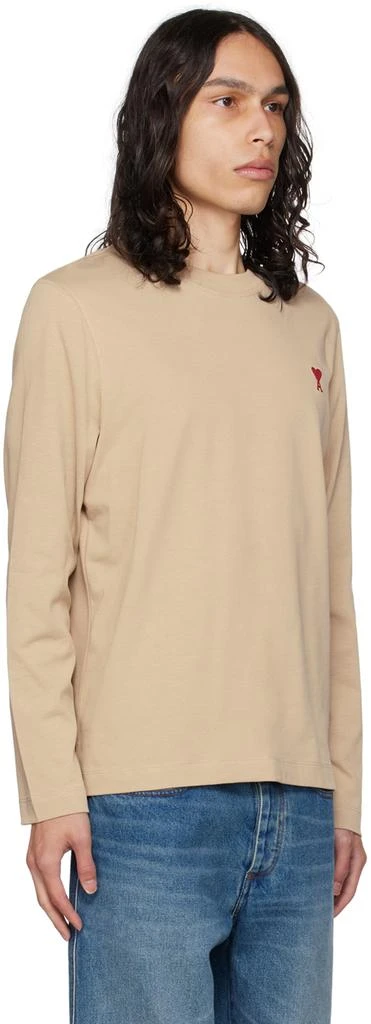 AMI Paris Beige Ami De Cœur Long Sleeve T-Shirt 2