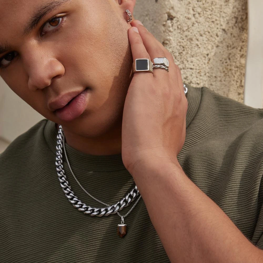 Orelia & Joe Black Onyx Signet Ring 4