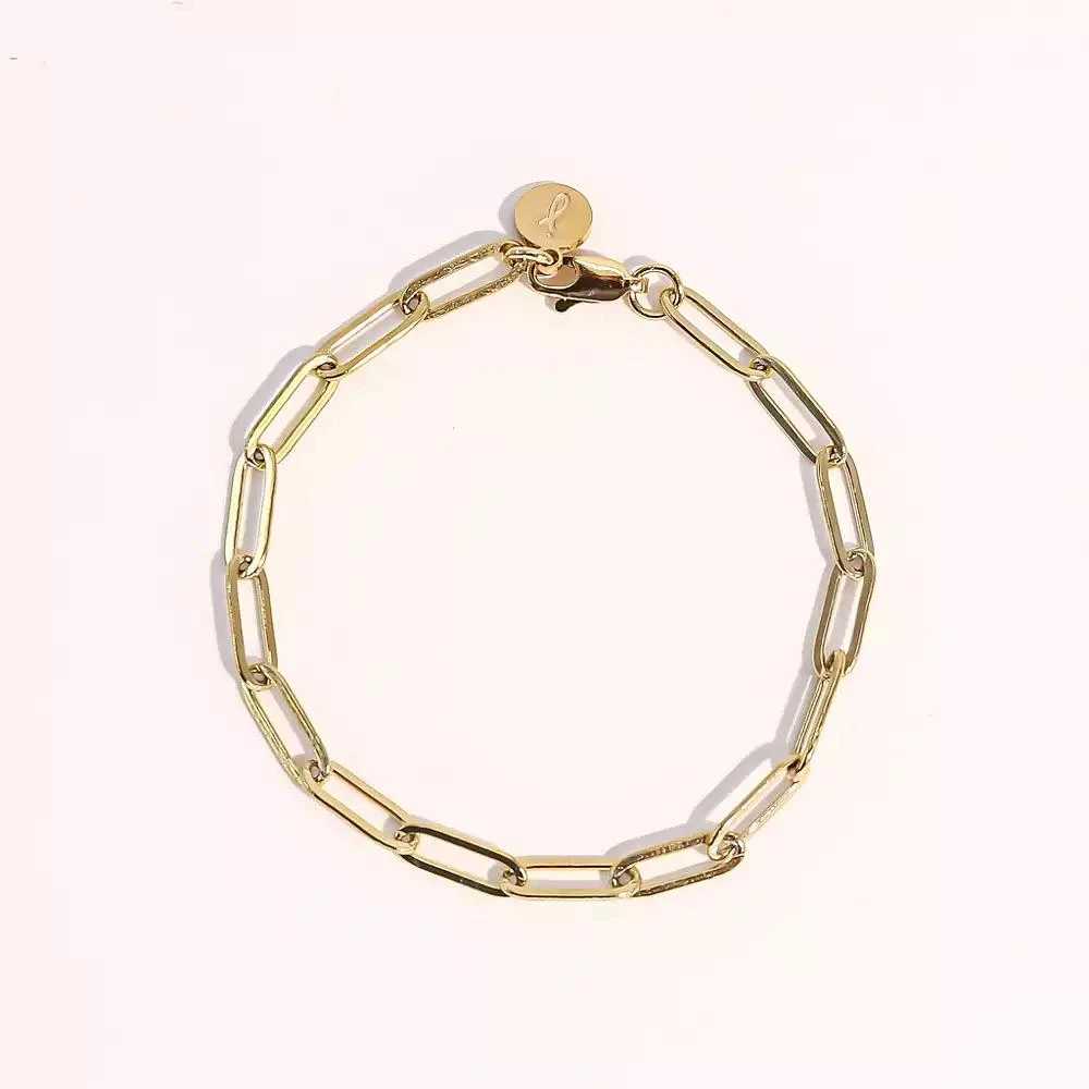 Joey Baby 18K Gold Plated Paper Clip Anne Bracelet 8" For Women and Girls 2