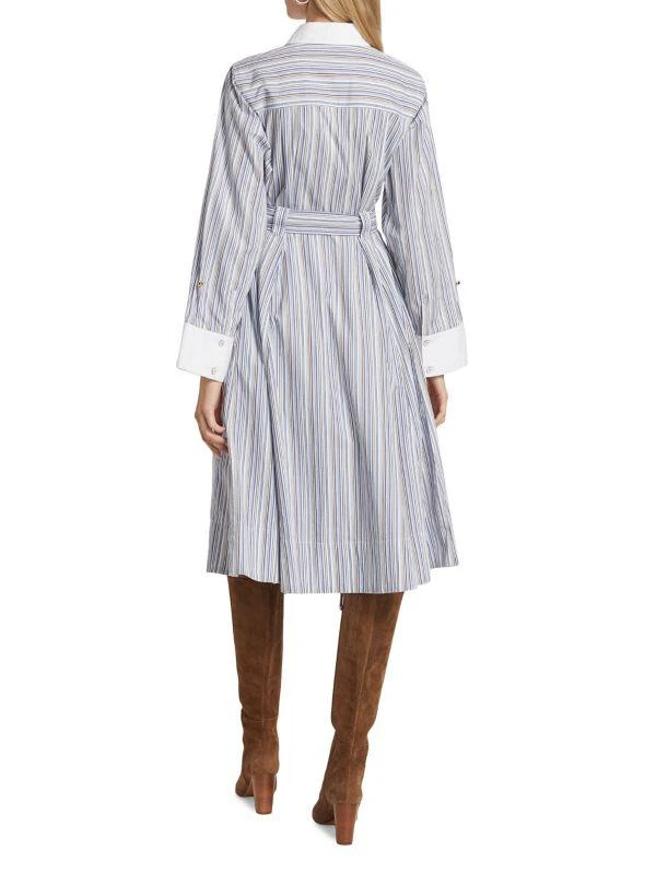 Derek Lam Alana Striped Cotton Long-Sleeve Shirtdress 2