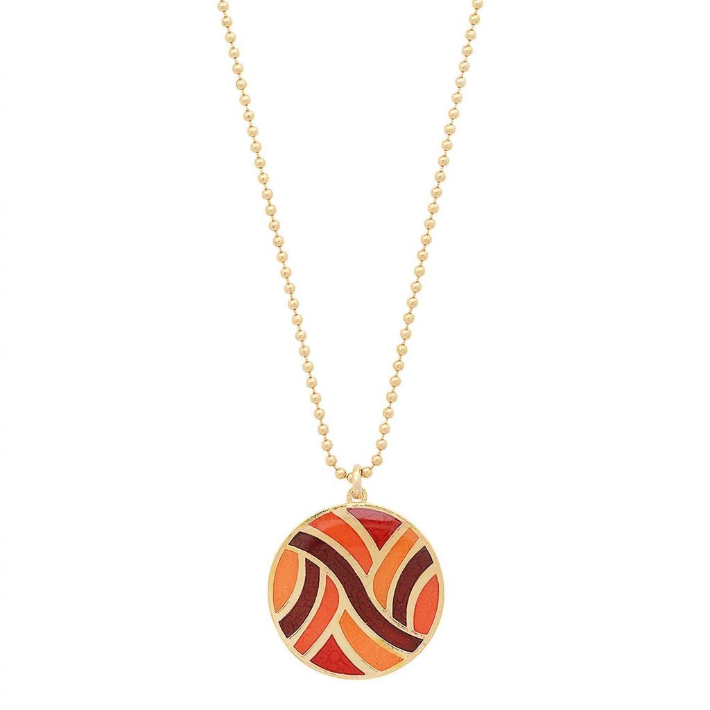 Jessica Elliot Jessica Elliot - Women
s Large Round Enameled "Swirl" Pendant Necklace