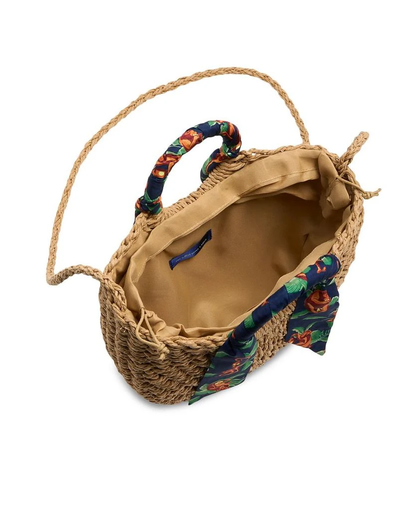 AQUA Monkey Scarf Woven Basket Tote - Exclusive 3