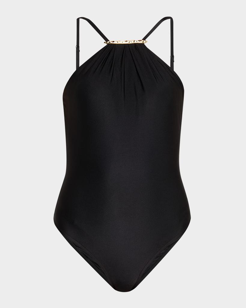 LENNY NIEMEYER Ruched Halter One-Piece Swimsuit
