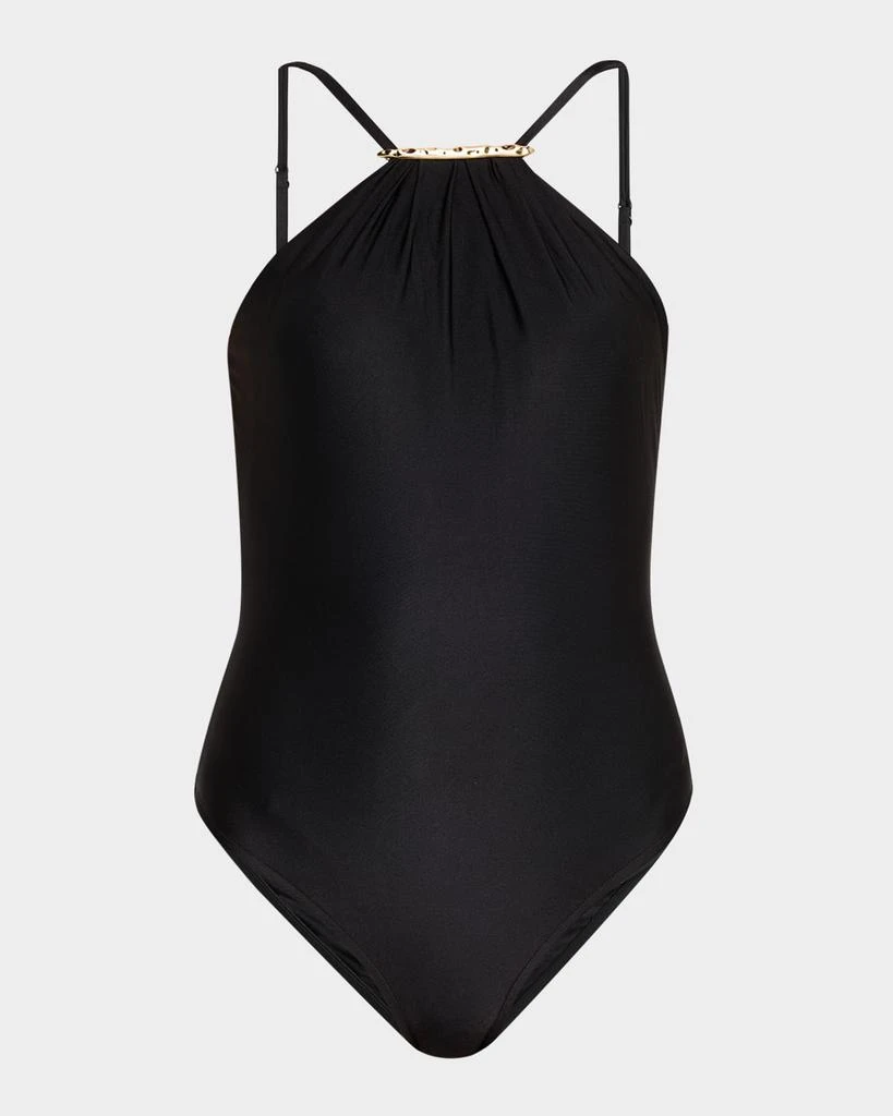 LENNY NIEMEYER Ruched Halter One-Piece Swimsuit 1