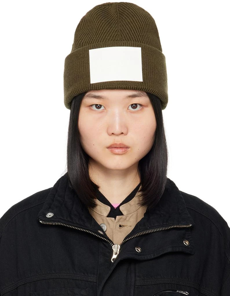 MM6 Khaki Numeric Beanie 1