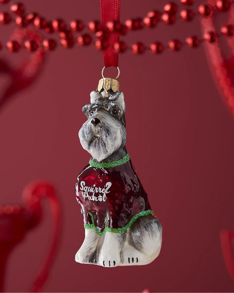 Joy To The World Collectibles Schnauzer W/ Squirrel Patrol T-Shirt Christmas Ornament 1