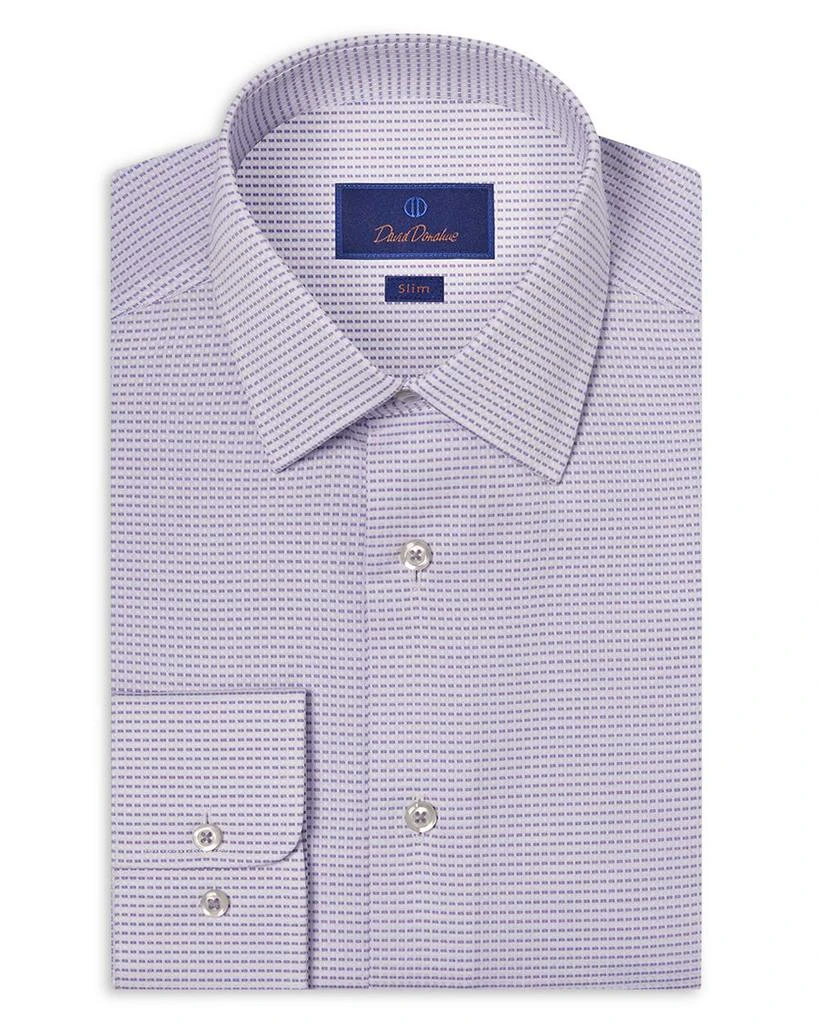 David Donahue Slim Fit Horizontal Dobby Dress Shirt 1