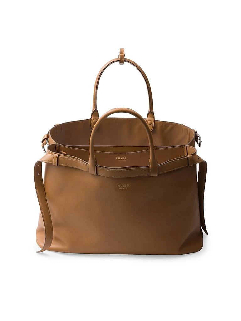 Prada Buckle Leather Handbag With Double Belt 4
