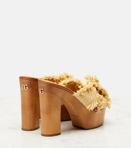 Dolce
Gabbana Raffia-effect platform mules 2