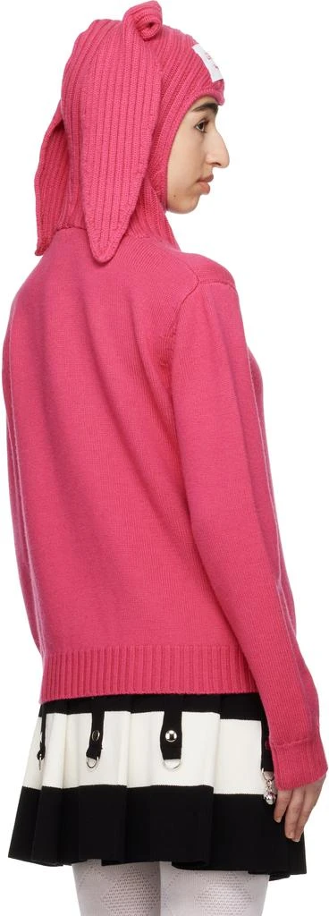 Charles Jeffrey Loverboy Pink Merino Rabbit Balaclava Hoodie 3
