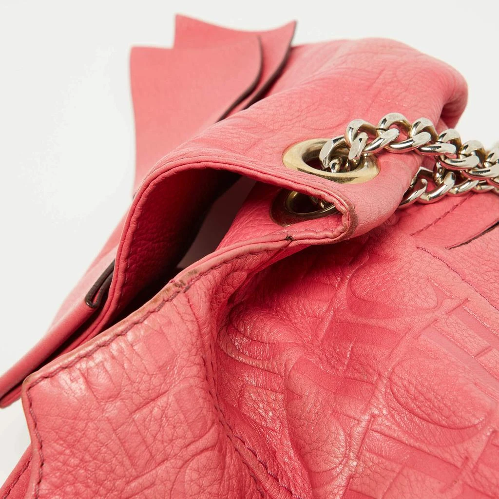 CH Carolina Herrera CH Carolina Herrera Pink Monogram Embossed Leather Audrey Shoulder Bag 14