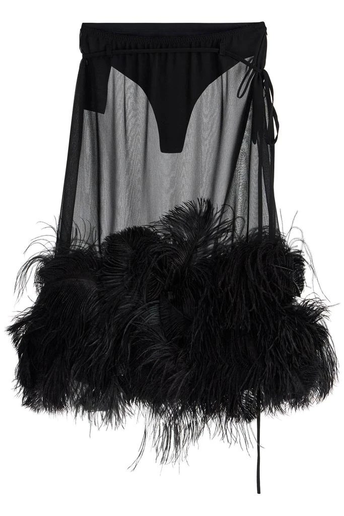 The Attico midi skirt with feathers. 1