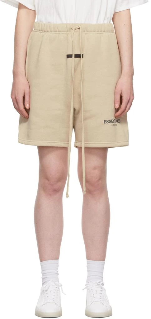 Essentials SSENSE Exclusive Beige Fleece Sweat Shorts 1