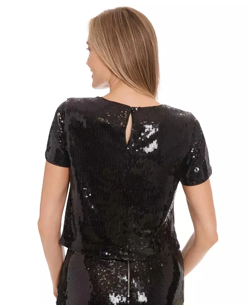Women's Sequin Jewel-Neck Short-Sleeve Top – On Sale Now with Up