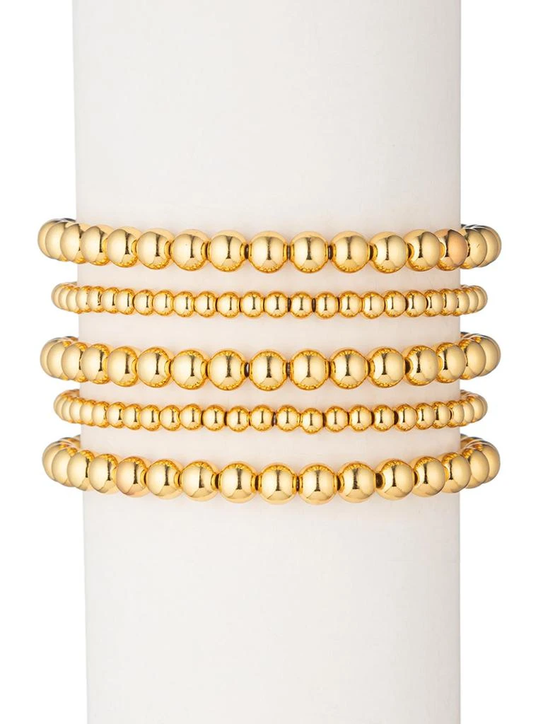 Eye Candy LA Luxe 4-Piece Emma 18K Goldplated Beaded Bracelet Set