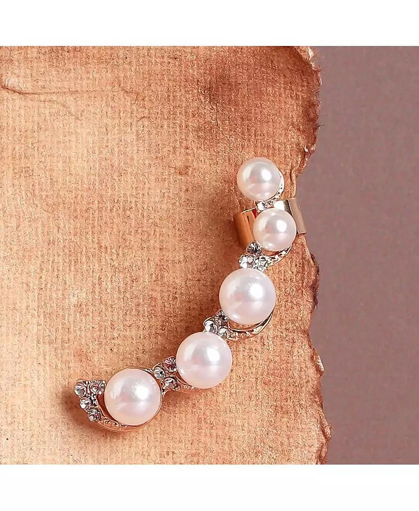 SOHI Gold-Plated Pearl Cuff Earrings 2