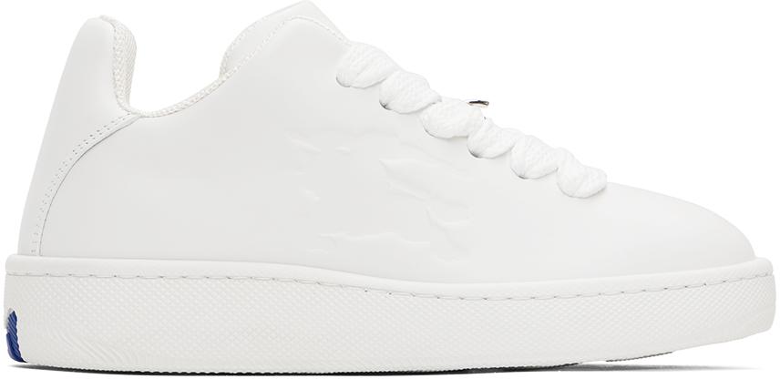 Burberry White Leather Box Sneakers