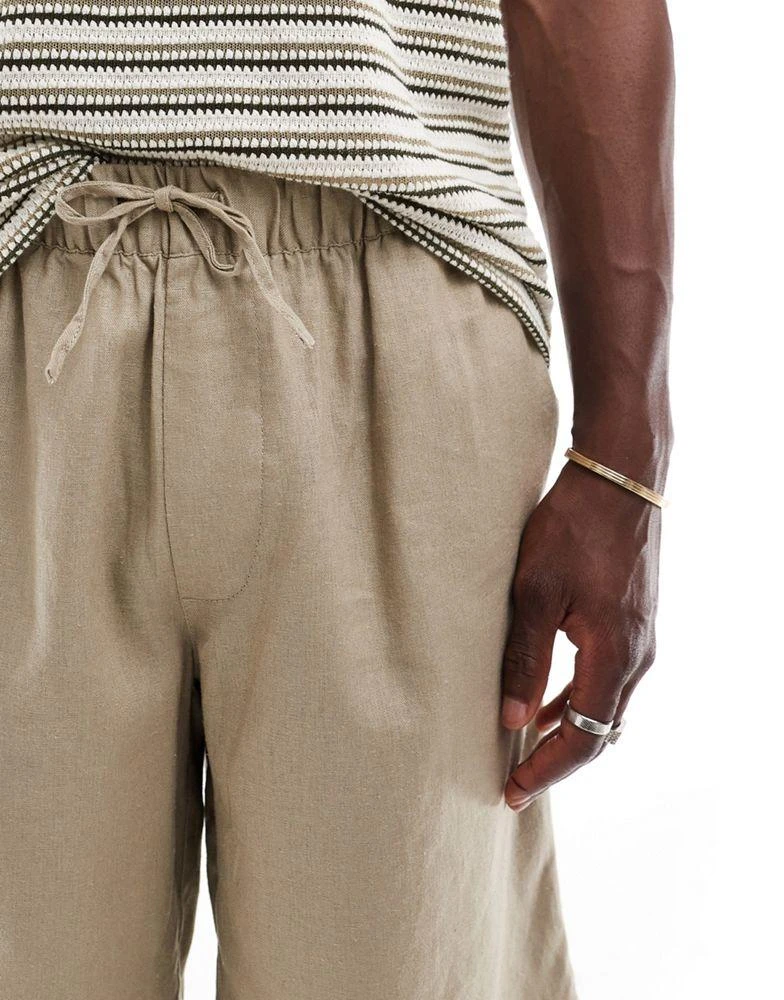 ADPT ADPT linen mix shorts in beige 4