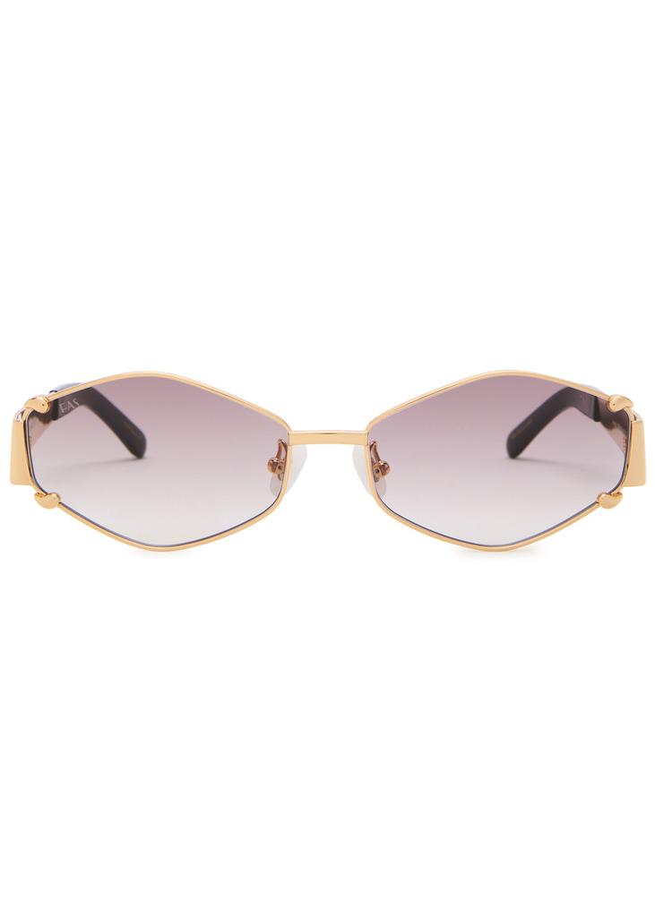 FOR ART'S SAKE Empress 18kt gold-plated hexagon-frame sunglasses