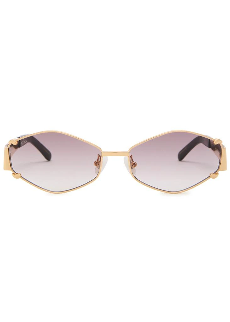 FOR ART'S SAKE Empress 18kt gold-plated hexagon-frame sunglasses 2