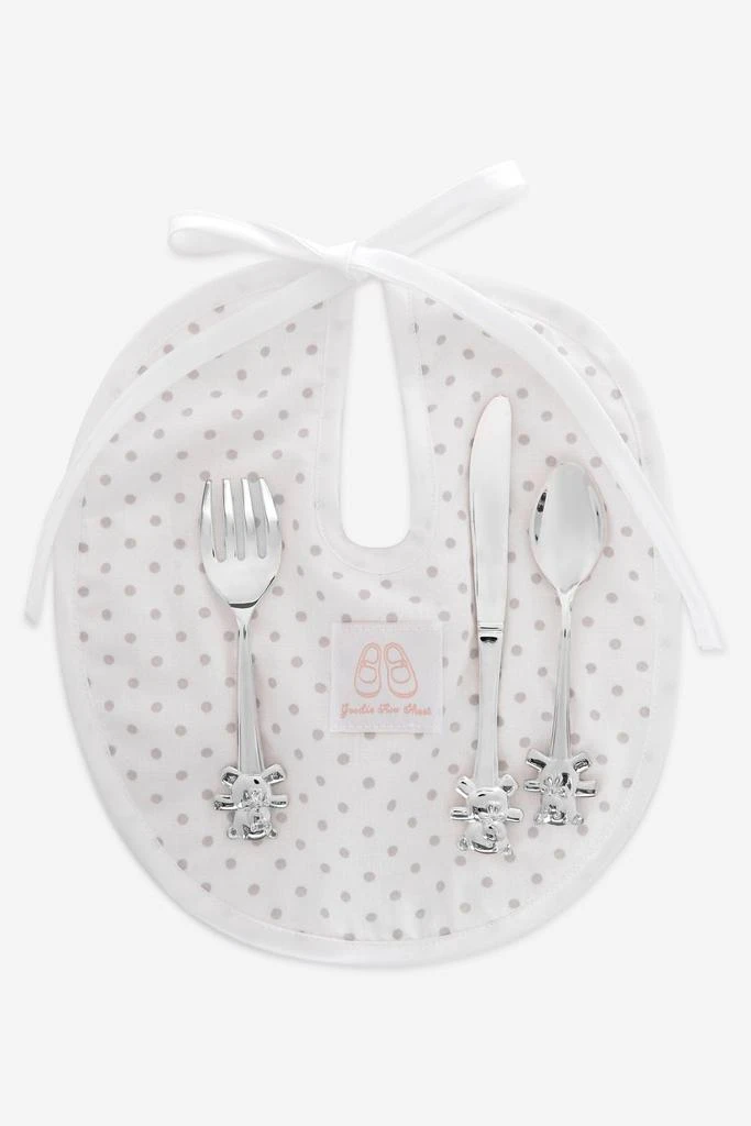 English Trousseau English Trousseau Baby Silver Plated Cutlery Set With Bib 1