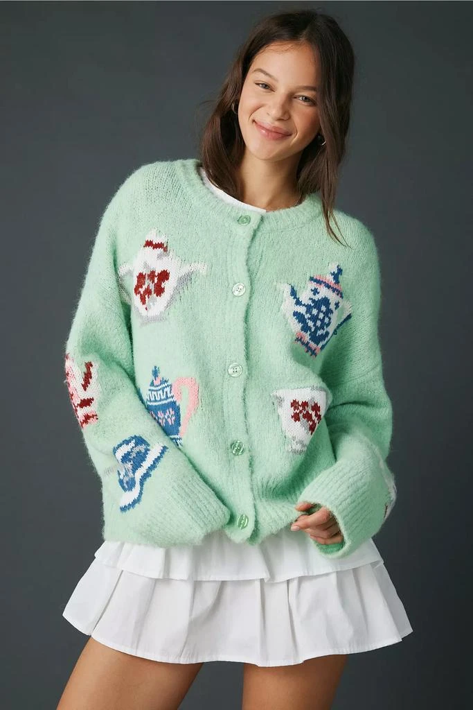 BDG BDG Becca Tea Time Brushed Knit Oversized Cardigan 1