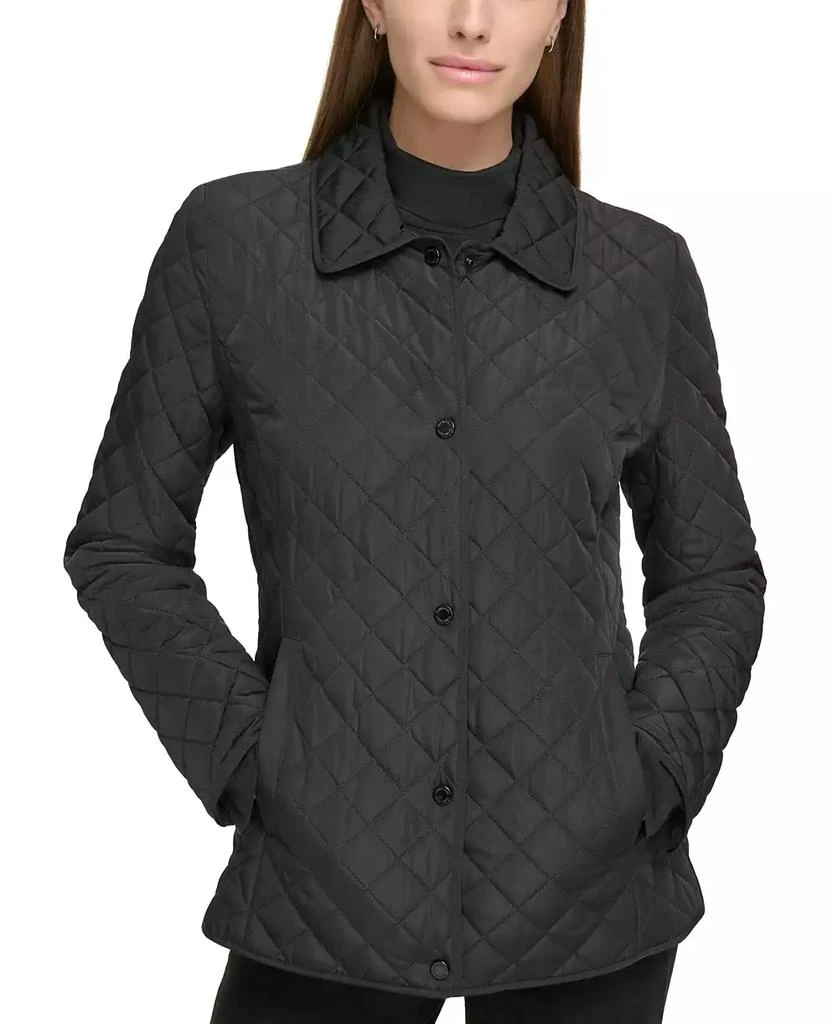 Calvin Klein Womens Collared Quilted Coat 1