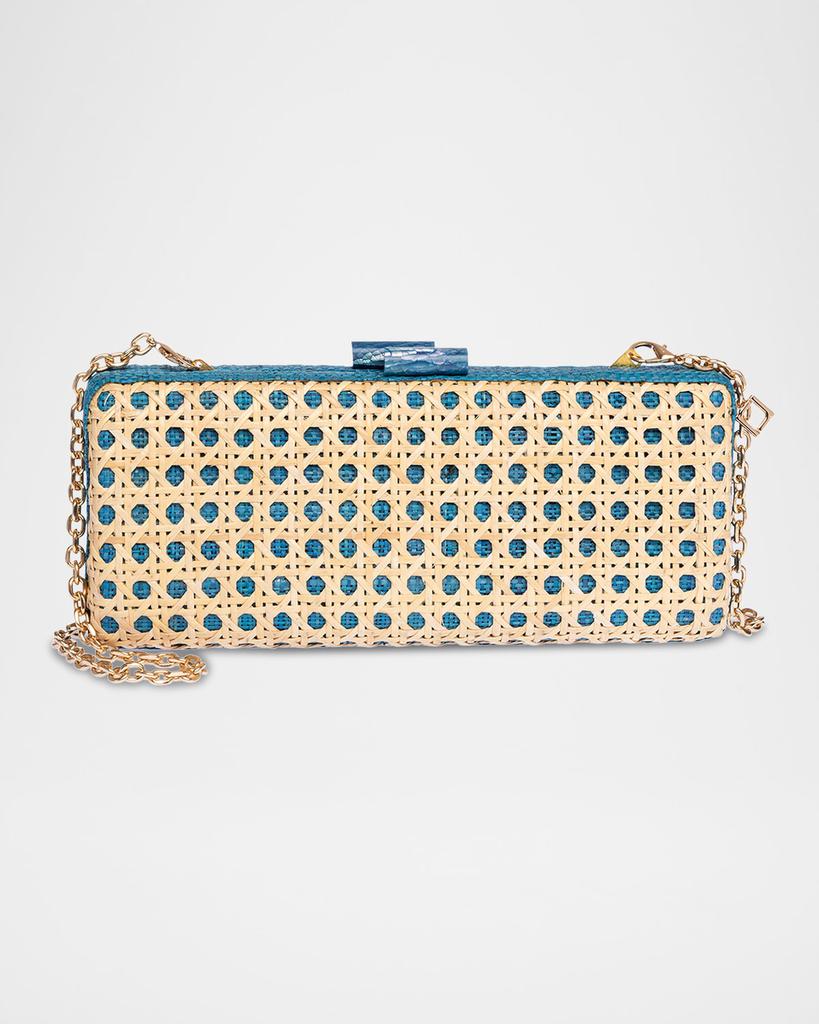 Rafe Alessandra Cutout Raffia Long Clutch Bag