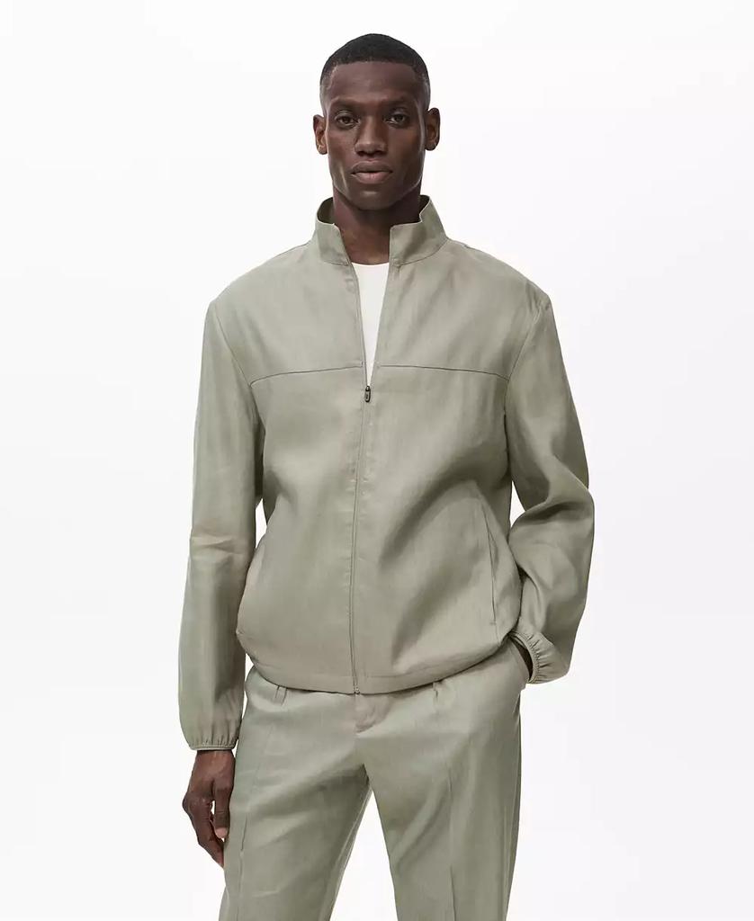 Mango Men's Zipper Linen Jacket