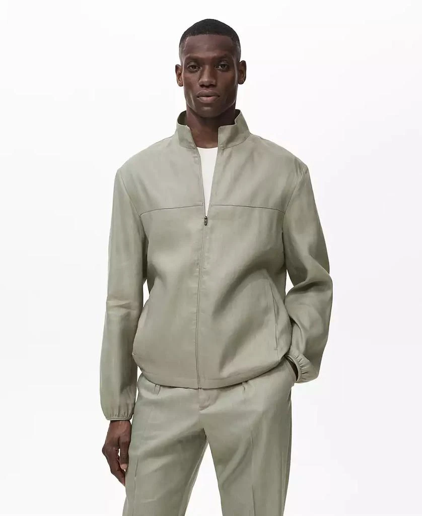 Mango Men's Zipper Linen Jacket 1