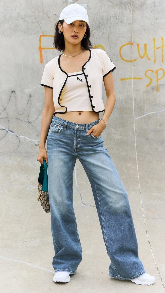 REDONE Mid Rise Wide Leg Jeans 7