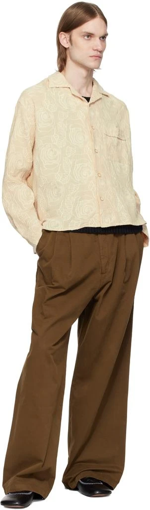 CMMN SWDN Beige Akito Embroidered Shirt 4