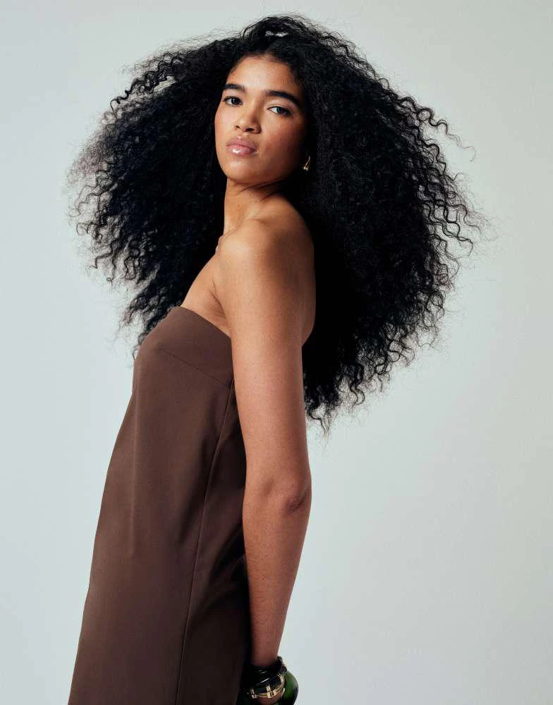 ASOS ASOS DESIGN tailored longline tabard top in chocolate co ord 4