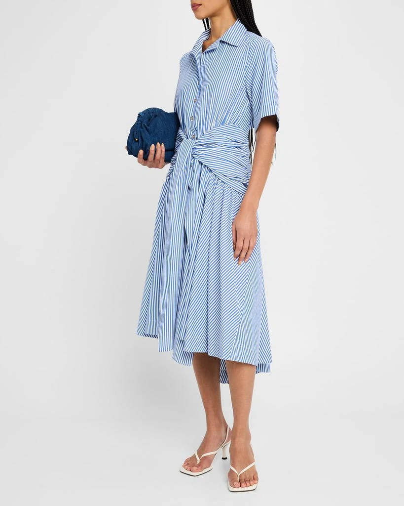 Rosie Assoulin Striped Tie High-Low Shirtdress 4