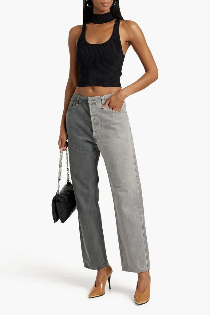 EB DENIM Winona two-tone high-rise straight-leg jeans 2