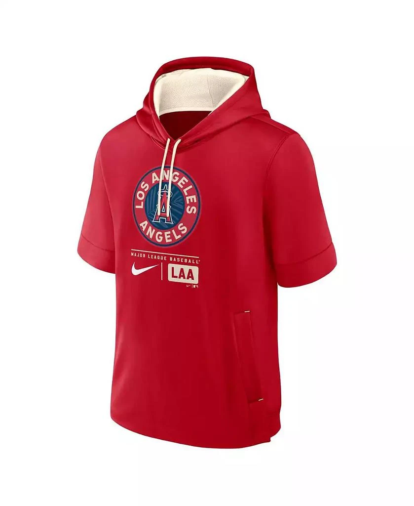 NIKE Men's Red Los Angeles Angels City Connect Color Block Short Sleeve Pullover Hoodie 2