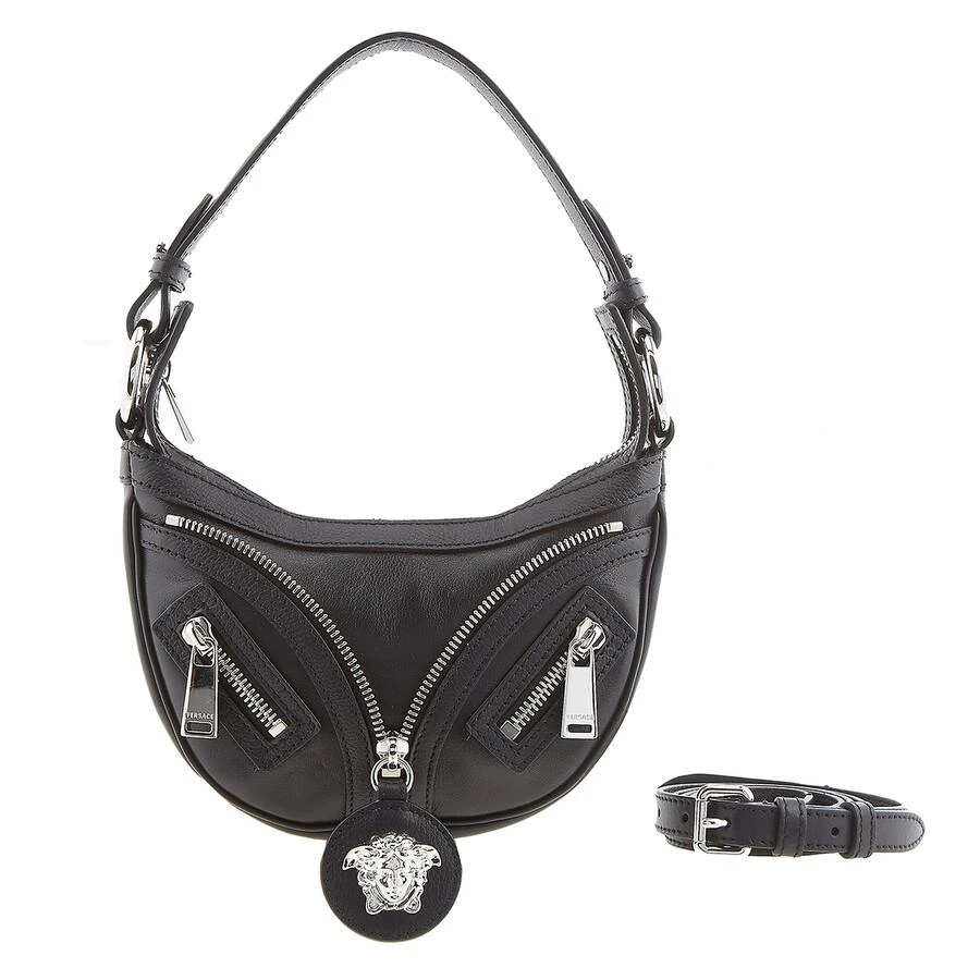 Versace Repeat Mini Black Hobo Bag 1
