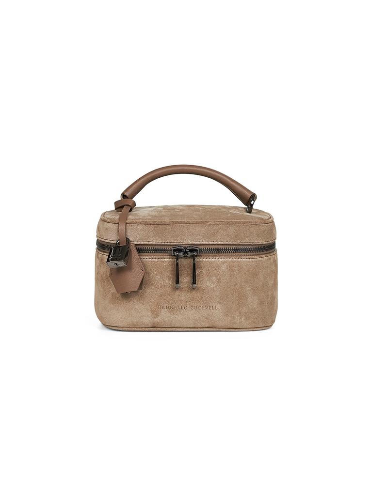Brunello Cucinelli BRUNELLO CUCINELLI | Taupe vanity bag with shoulder strap | Women | PZ