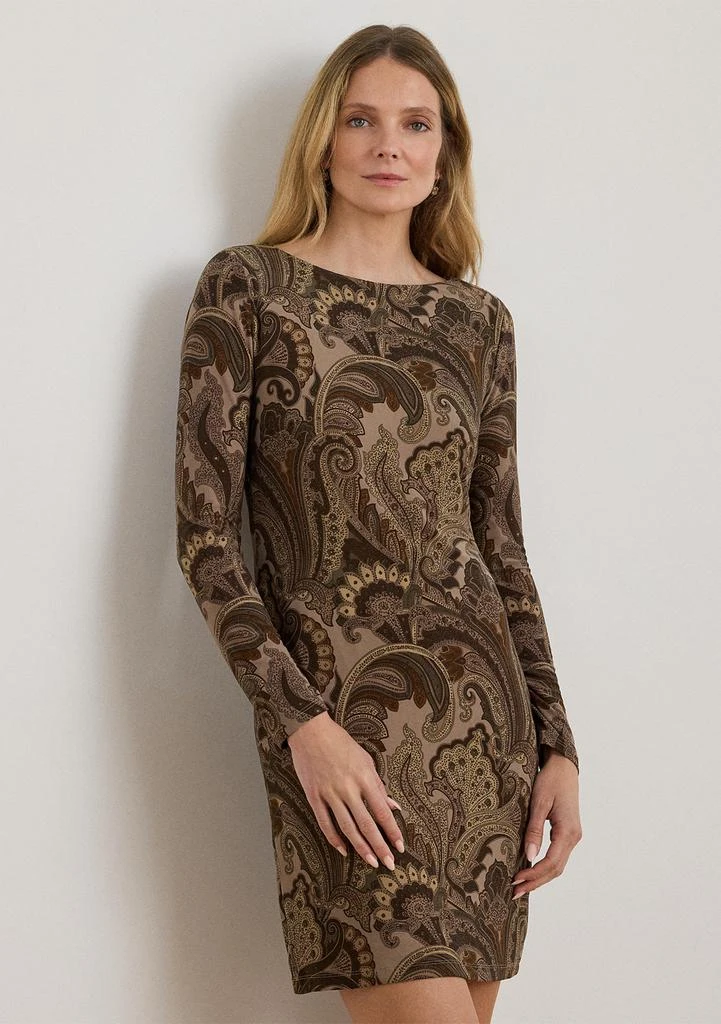 Lauren Ralph Lauren Women's Boat Neck Sheath Dress - Taupe - Size 10
