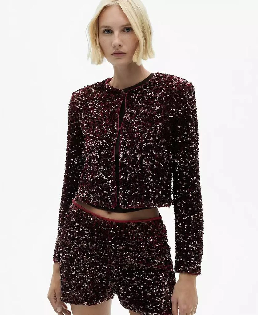 Mango Women's Sequin Embroidered Jacket 1