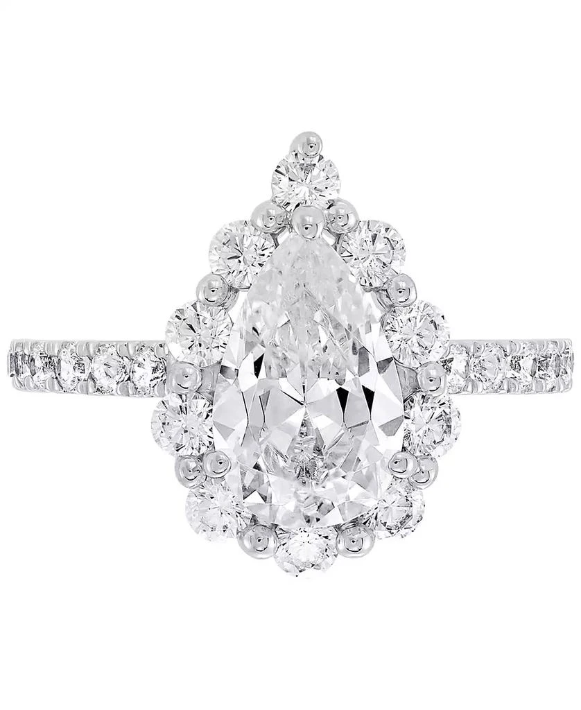 Grown With Love IGI Certified Lab Grown Diamond Pear-Cut Halo Engagement Ring (3 ct. t.w.) in 14k White Gold 3