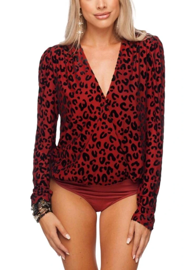 BUDDYLOVE Melissa Bodysuit In Rust Leopard